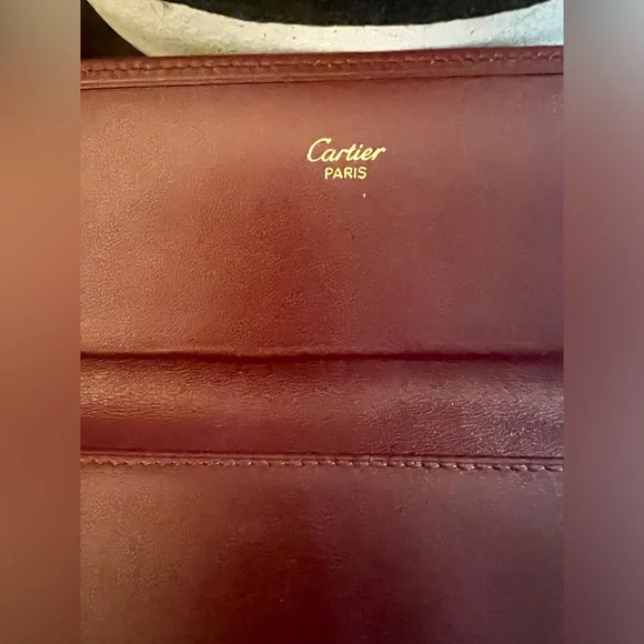 Cartier Mastline Long Kisslock Wallet in Leather (Bordeaux) - Picture 5 of 16